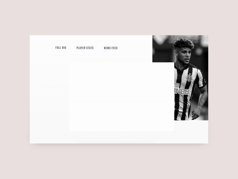 US Soccer Website - Player Profile Concept animation asymetric bio carousel layout prototype slider soccer typography ui ux website