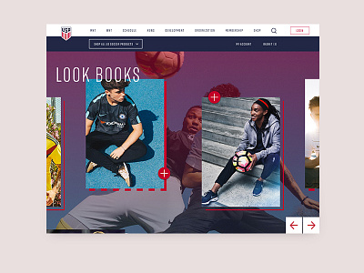 US Soccer Website - Store Concept asymetrical digital interactive lifestyle photography website design