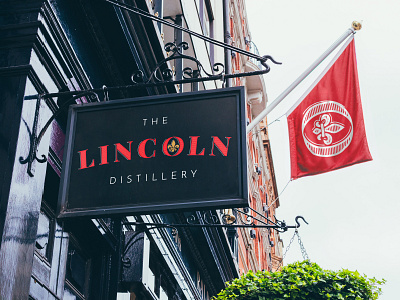 The Lincoln Distillery - Exterior Signage Design alcohol branding branding distillery environmental design environmental graphics gin identity logo sign design signage