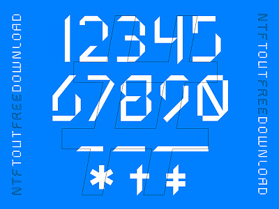 NTF Tout Numbers all caps angles cuts design download font bundle font design font designer free free font independent lettering new numbers sans serif type design typography