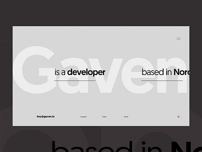 Gaven Heim Portfolio 1 - Concept animation design developer grid interactive motion portfolio prototype typografy typography web design website