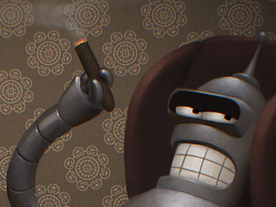 Bender bender cigar futurama portrait robot