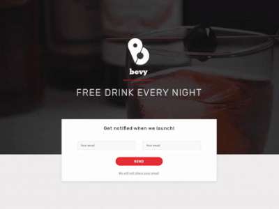 Bevy Web Page animation cocktail creative design mood ui ux web