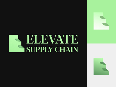 Elevate Logo Design branding design elevate graphic design green icon icon design logo logo design minimal minimalistic logo retail retail logo rise steps steps logo supply supply chain supply chain logo typography