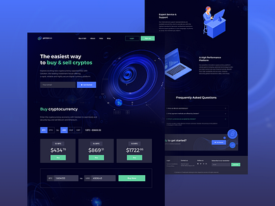 Getoken - Crypto exchange platform Landing Page