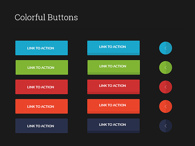 Freebie : PSD - colorful buttons ui kit