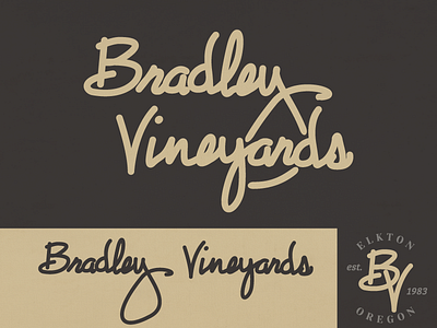 Bradley Vineyards design handlettering logo oregon wine wip