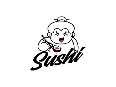 sumo sushi branding design flat graphic design icon illustration illustrator logo minimal vector