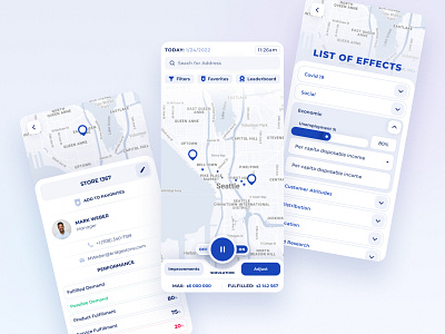 The Intelligence Exchange app design map simulation ui ux