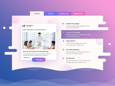 JobsToday design purple social ui web