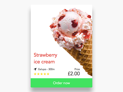 Ice cream product card