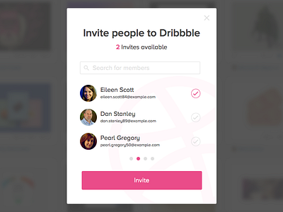 Dribbble Invitation Modal dribbble flat form invitation invite list modal ui