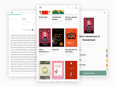 Reader with notations book books dark design mobile presentation project reader styling ui ux