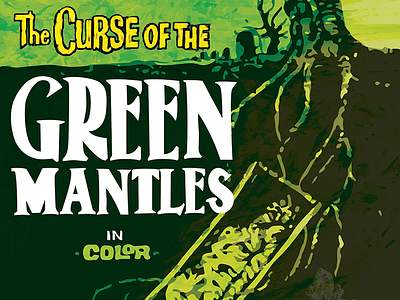 The Curse of the Green Mantles green horror illustration music new orleans poster