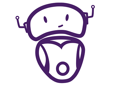 MaximoBot cute illustration kawaii mascot purple robot