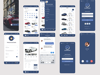 Car Company app ui ux