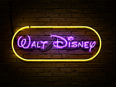 My first neon sign banner disney light neon sign photoshop sign