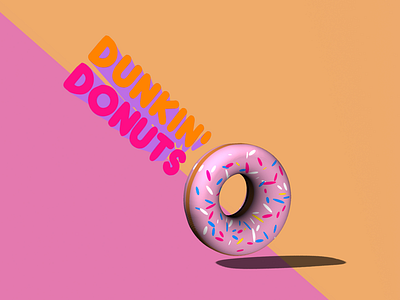 3D Dunkin’ Donuts 3d donuts dunkin donuts graphic design photoshop