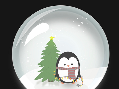 Christmas Illustration adobe illustrator illustration merry christmas penguin snowball