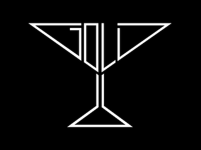 GOLD Bartending Logo bartending illustrator logo martini text typography