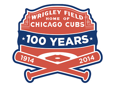 Wrigley Field 100 Logo anniversary baseball chicago cubs logo wrigley
