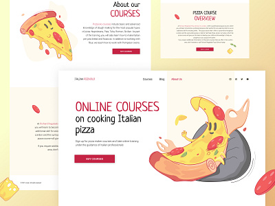 Online pizza courses 🍕 courses design eat graphic design landing landingpage ui ux web