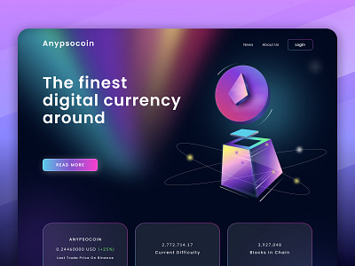 Anypsocoin - New Crypto Exchange animation business coins crypto landing nft ui ux