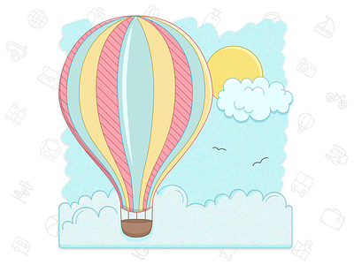 Air Balloon air balloon birds clouds extreme holiday icon illustration relaxation sky tourism