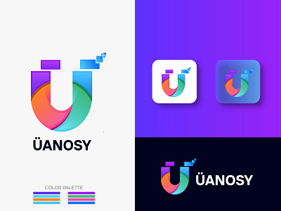 Colorful And Modern U Letter Logo Design