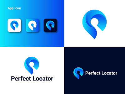 P and Location Combination colorful logo