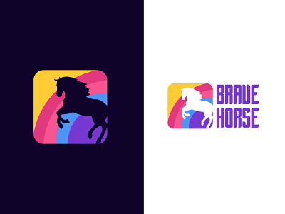 Colorful Modern Brave Horse Logo Design