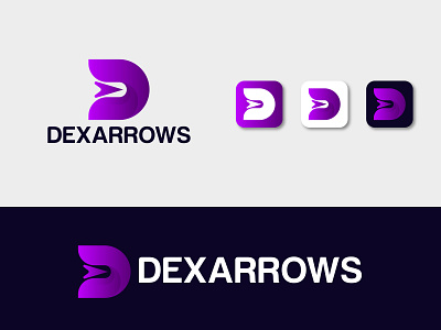 Modern D + Arrow Letter Logo Design