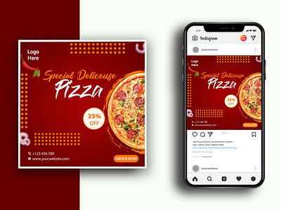 Special Delicouse Pizza Social Media Post adobe adobe photoshop creative emamul hasan graphic design photoshop social media social media post