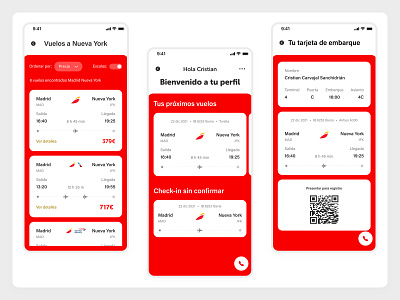 Viajes Iberia airline app booking app branding design iberia interface travel app trip ui ux