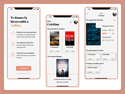 4allDay - Aplicación para lectores. app book design e book interface logo read ui ux