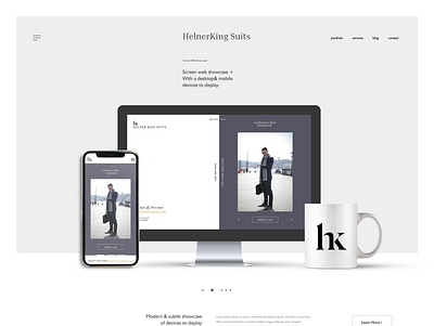 HelierKing Suits - desktop and mobile website ecommerce figma figma design figmadesign minimal minimalism minimalist minimalistic minimalistic design ui ux ux ui uxui web design webdesign website website design whitespace