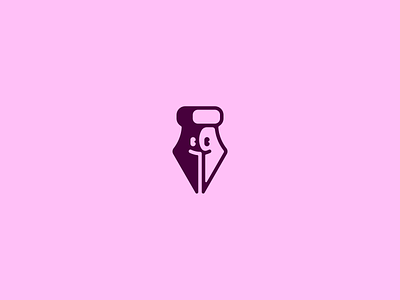 Pen Tool avatar brand branding face glyph icon illustration illustrator logo pen pen tool sketch smile ui vector