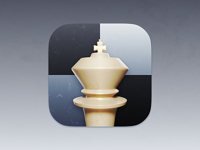Chess Icon 3d app icon blender c4d chess game game center icon icons ios app king realistic render skeuomorphic skeuomorphism texture theme vector