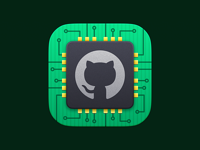 GitHub G1 Chip app app icon developer developer tools github icon ios logo octocat ui vector
