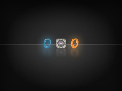 Portal Icons 2 32px blue companion cube icon orange portal