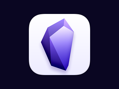 Obsidian Icon branding design download icon ios logo macos notes obsidian purple replacement rock sketch theme ui vector