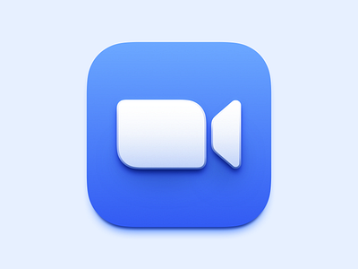 Zoom Icon 3d app icon blender branding design icon icon replacement logo macos icon sketch theme ui vector video zoom