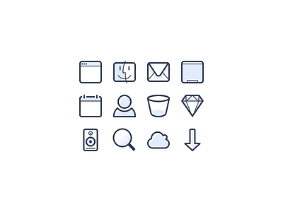 Fancy Glyphs glyphs icons os shadow ui ui design