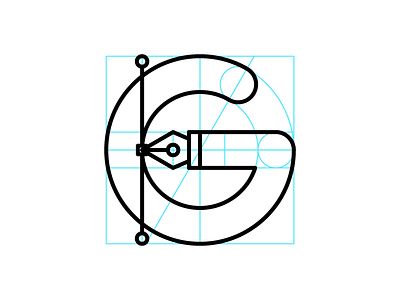 G Mark Process golden ratio grid gridding illustration illustrator lines logo mark outline process wireframe workflow