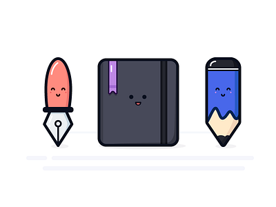 faces on my desk 128px 256px faces geometry icon illustration notebook objects pen pencil tool vector