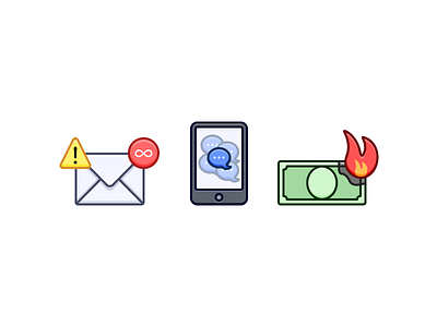 Distractions 128px distractions icon icons illustration mail messages money notification phone