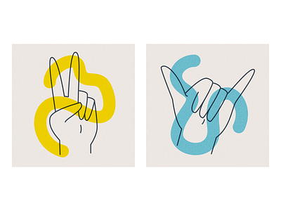 Hands abstract design hands human icon illustration peace peace sign print process shaka signal sketch symbol ui vector