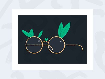 Glasses abstract bamboo brush editorial glasses illustration leaves nature print texture