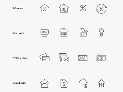 Finance Icons home equity icons new home personal loan refinance