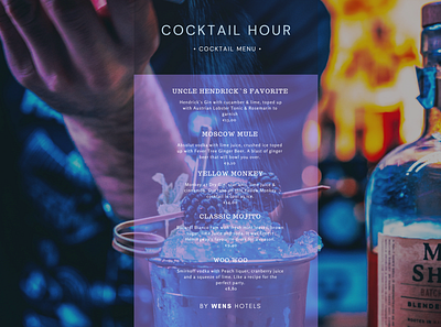 Cocktail Menu graphic design